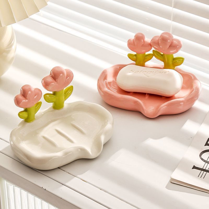 Soap Making Box - Yeni-Yaratıcı Çiçek Desenli Sabun Kutusu, Drenajlı