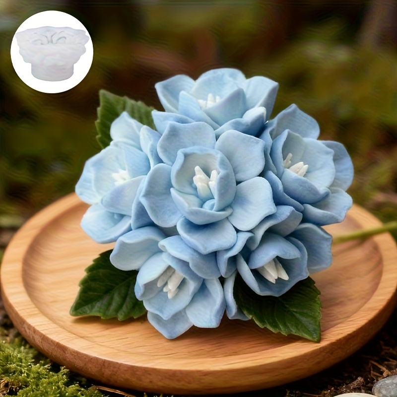 Soap Making Ideas - 1 adet Ortanca Mum Silikon Kalıbı,