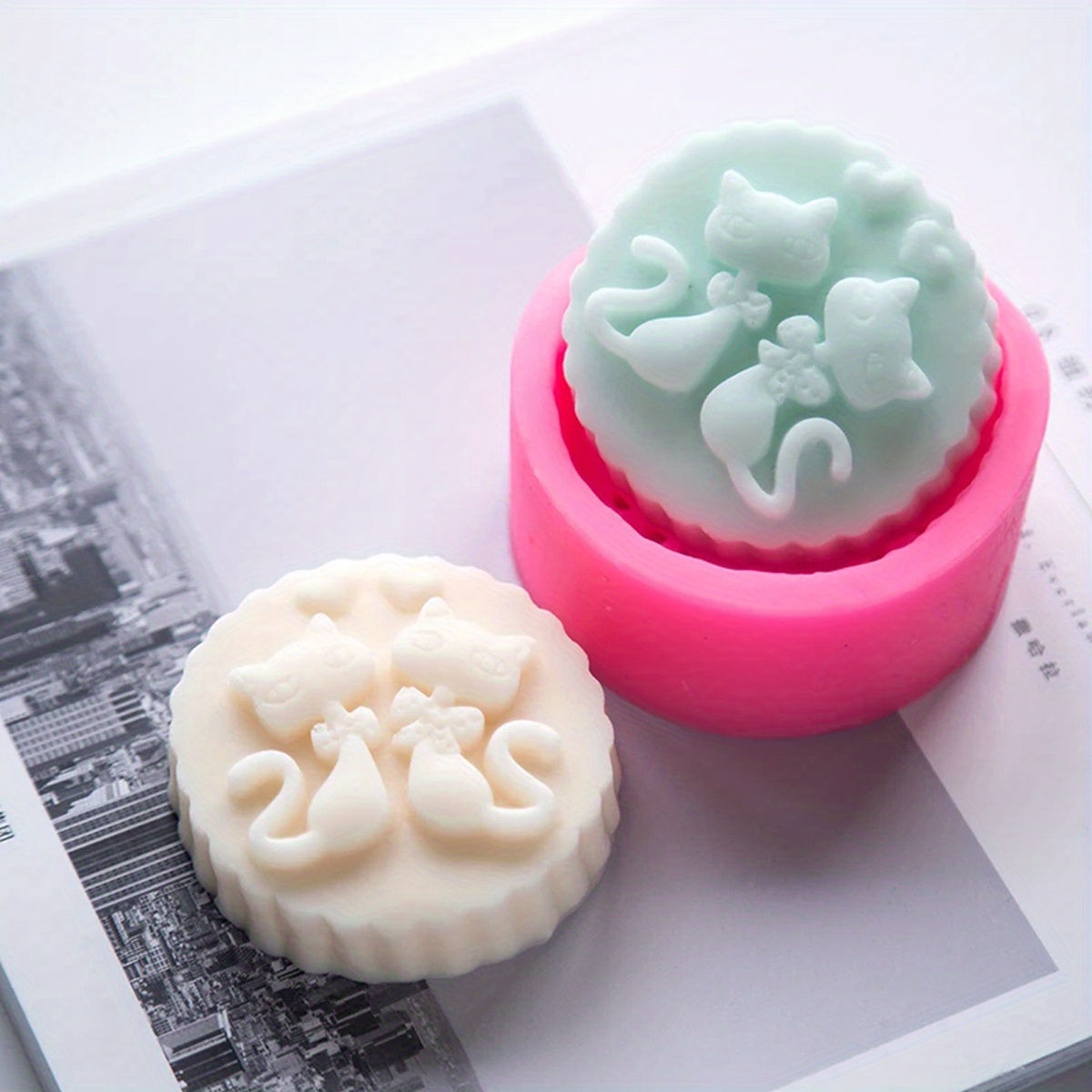 Soap Making Ideas - 1 Parça Silikon Kedi Sabun Kalıbı
