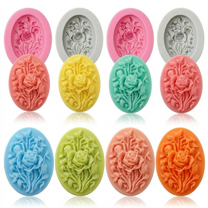 Soap Making Ideas - 4 Çiçek şekilli silikon kalıp, Kolayca